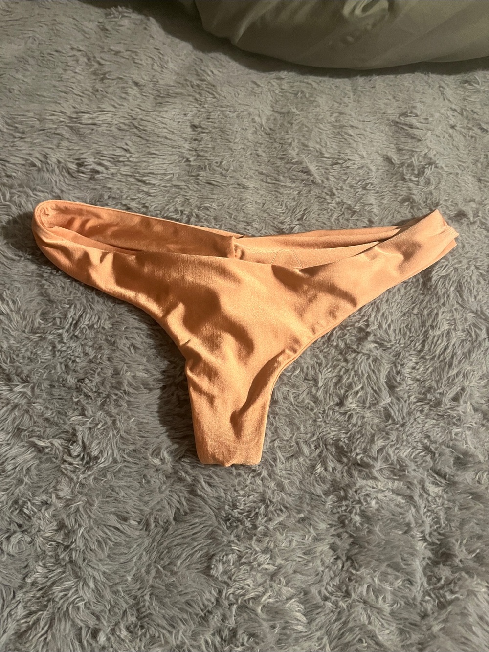 Boys + Arrows Peach Satin Bikini Top